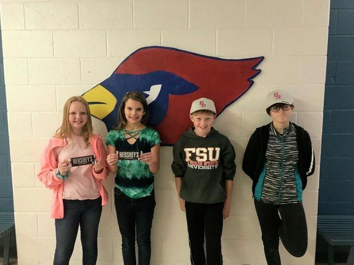 BRMS recently announced CARDS winners for the week of Friday, Oct. 25. These students were chosen for showing compassion, attitude, determination and success. CARDS winners (from left to right) are sixth grader, Jordyn Heyer; eighth-grader, Aubree Barhitte; fifth-grader, Dan Langell; and eighth-grader, Calyn Green. Not pictured is sixth-grader, Brennika Dermyer. (Courtesy photo)