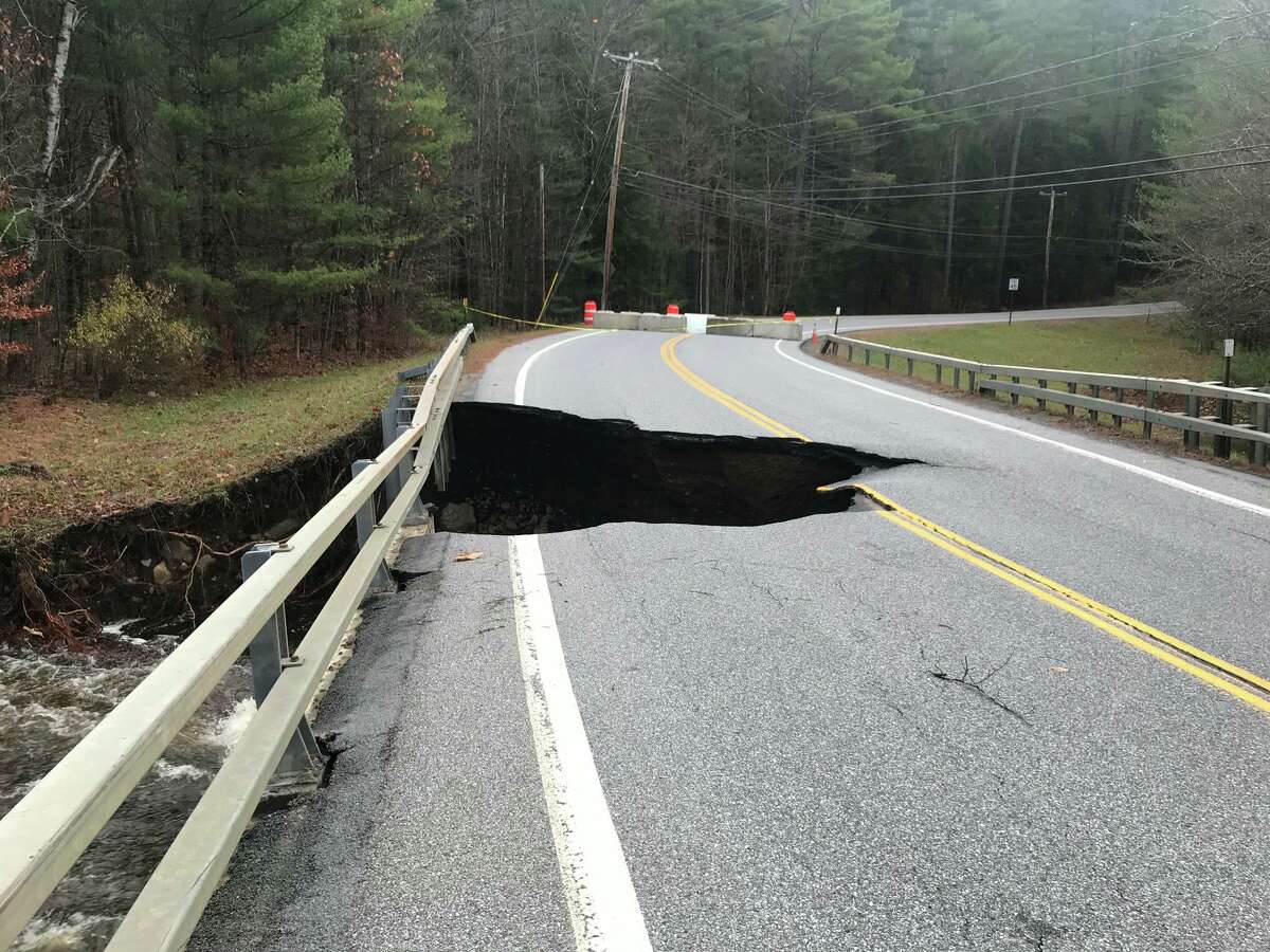The overnight storm that caused flooding caused damage to Hadley Hill Road at Paul Creek. Saratoga County says the road is closed in the Town of Day and drivers should find other routes through the area.