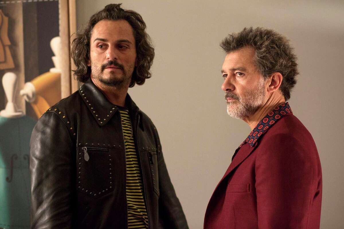 This image released by Sony Pictures Classics shows Asier Etxeandía, left, and Antonio Banderas in a scene from