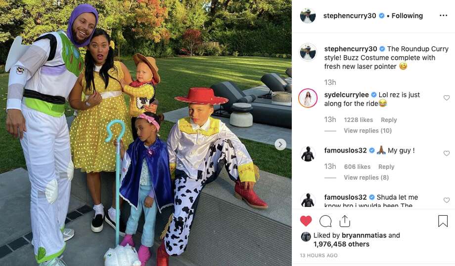 The Curry family dressed as characters from 'Toy Story' for Halloween this year. Photo: Stephen Curry/Instagram