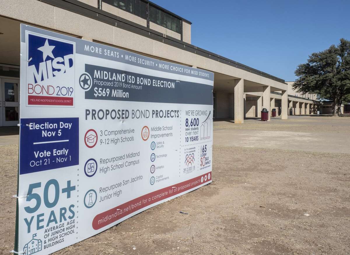 MISD Bond 2019 sign outside Lee High School and other area schools. 11/01/19 Tim Fischer/Reporter-Telegram