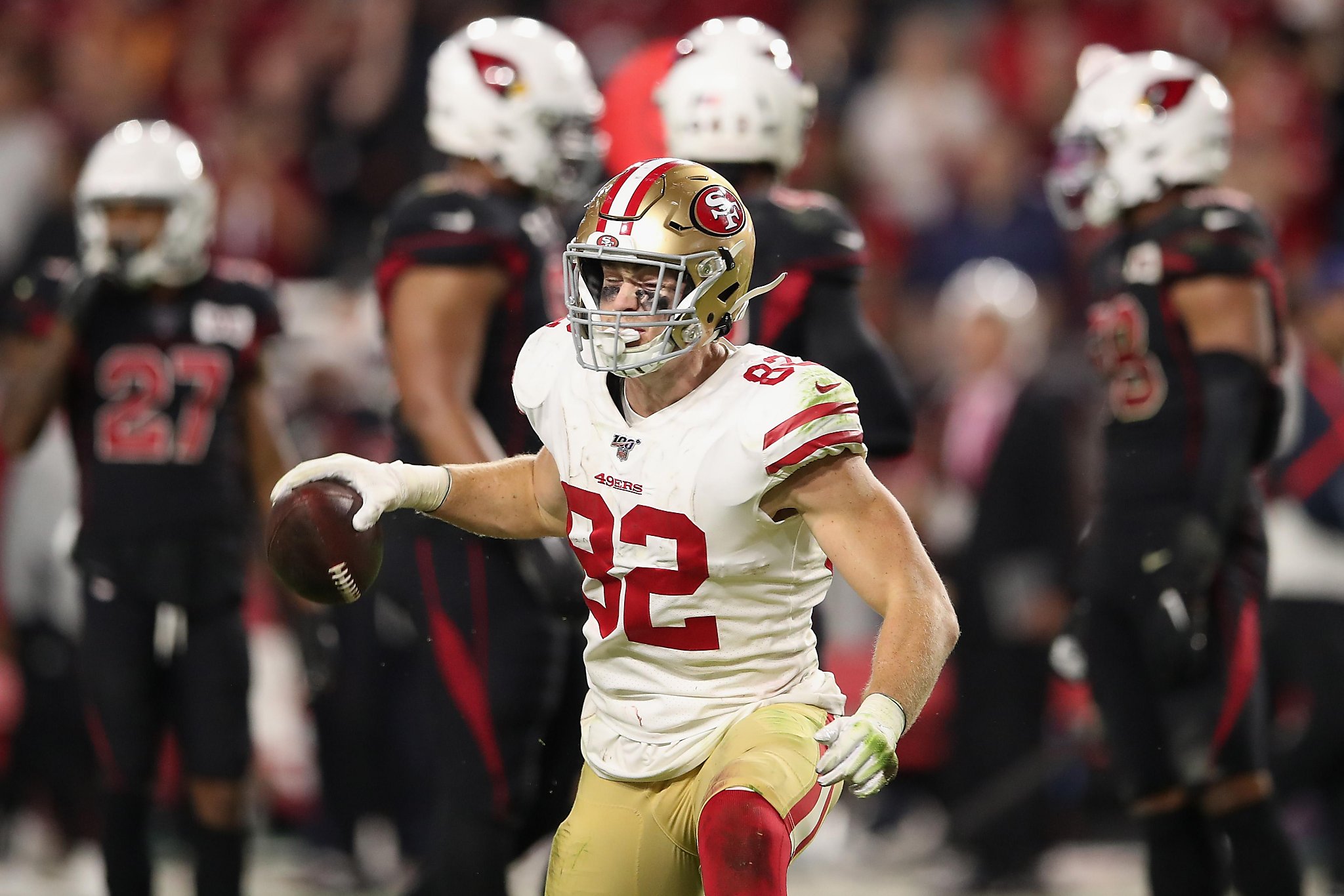 Ross Dwelley's contributions to 49ers have been no joke, despite