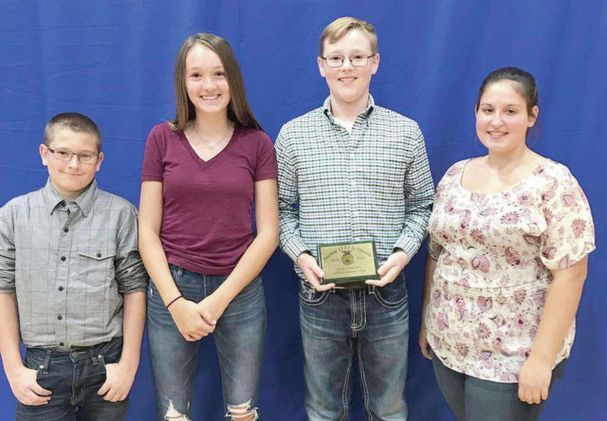 The freshman Quiz Bowl team placed second overall in recent competition. Members are Broc Borman (from left), Nora Chaudoin, Alex Dufelmeier and Maggie White.