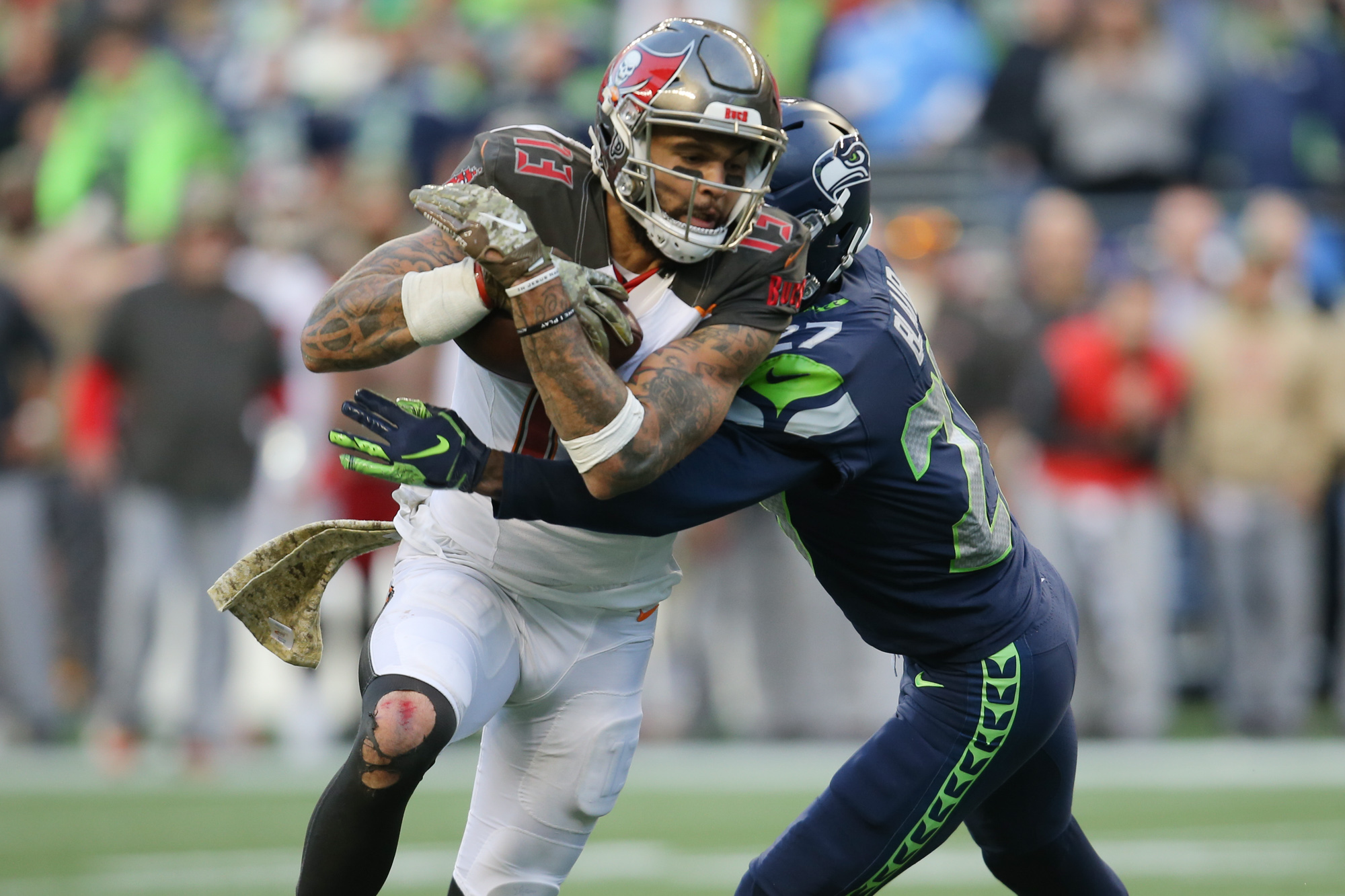 Seattle Seahawks safety Marquise Blair (27) during an NFL football game  against the Denver Broncos, Monday, Sept. 12, 2022, in Seattle, WA. The  Seahawks defeated the Bears 17-16. (AP Photo/Ben VanHouten Stock Photo -  Alamy