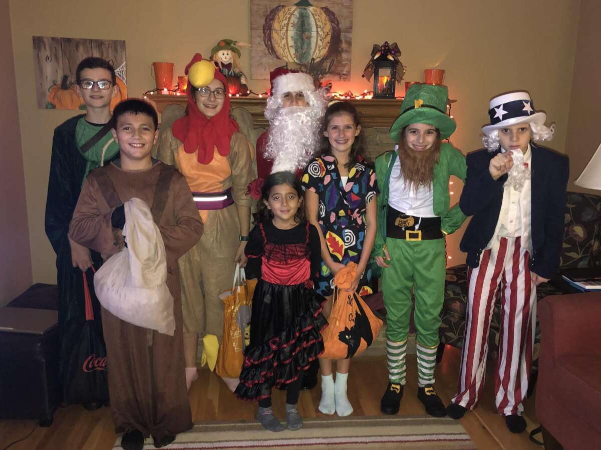 Celebrating Halloween on Thursday, Oct. 31 were: Front row: Vincent Cipriani (11), Vanessa Cipriani (7); Back row: Emmett White (12), Sophia Hatzis (14), Tommy DeFelice (13), Sydney Laganza (12), Luke Hatzis (12) and Joseph DeFelice (12).