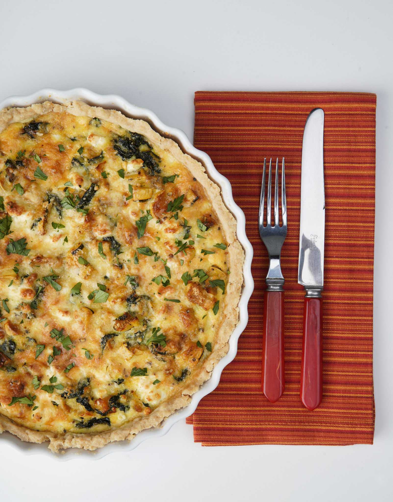 Recipe: Roasted Squash, Spinach and Feta Quiche