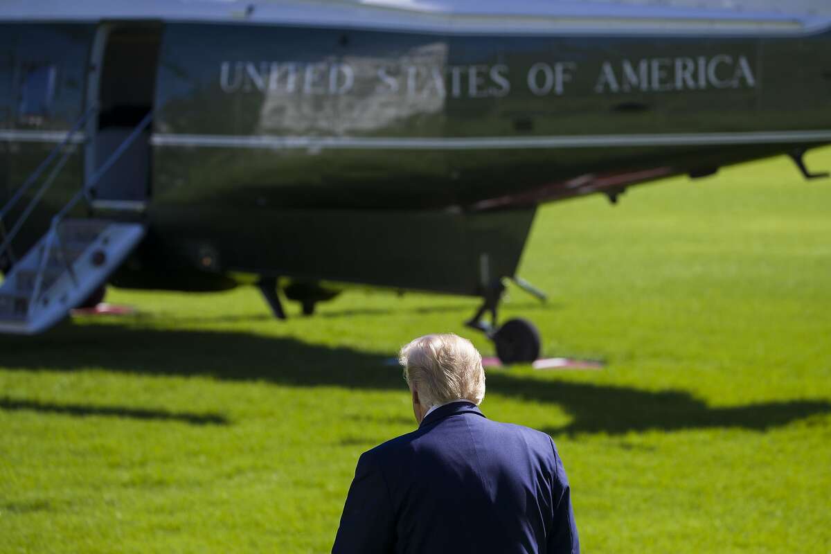 President Donald Trump walks to Marine one after speaking with reporters on the South Lawn of the White House before departing, Wednesday, Oct. 23, 2019, in Washington. (AP Photo/Alex Brandon)