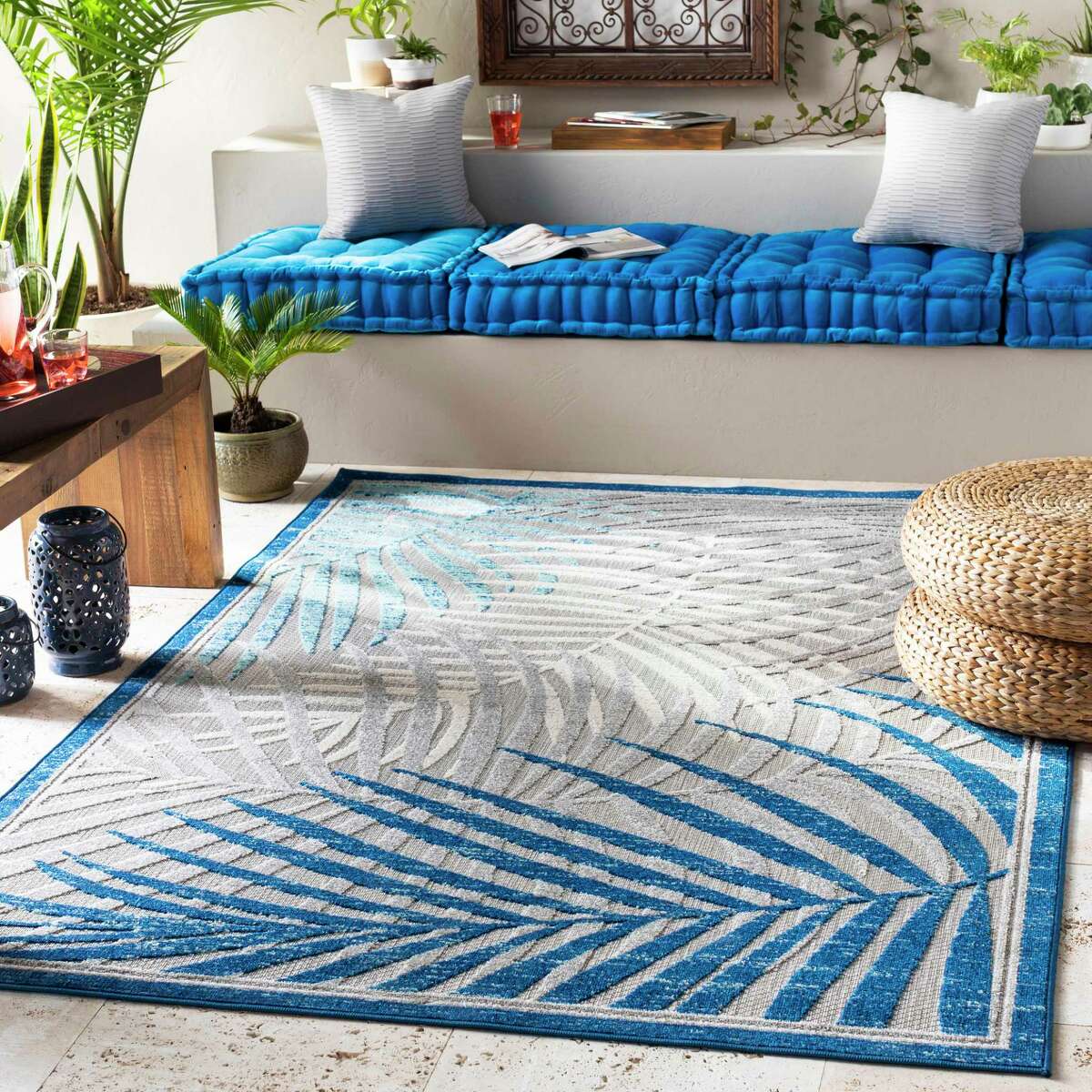 Surya’s Big Sur rug ($160 for a 5’x8’) has a tropical style. It was part of new collections shown at the Fall 2019 High Point Market.