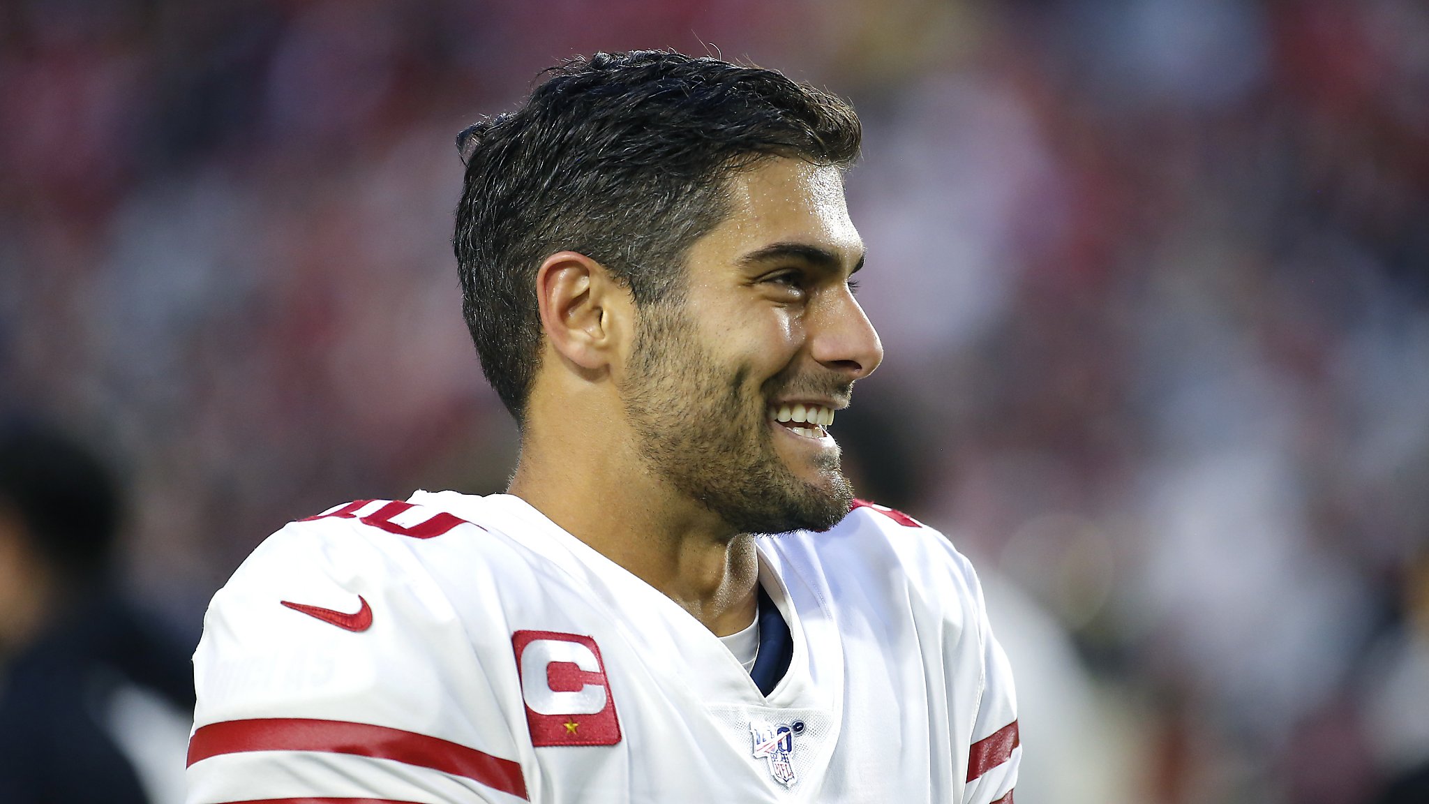 Jimmy Garoppolo on viral Erin Andrews interview: 'Didn't expect it to blow  up like that'