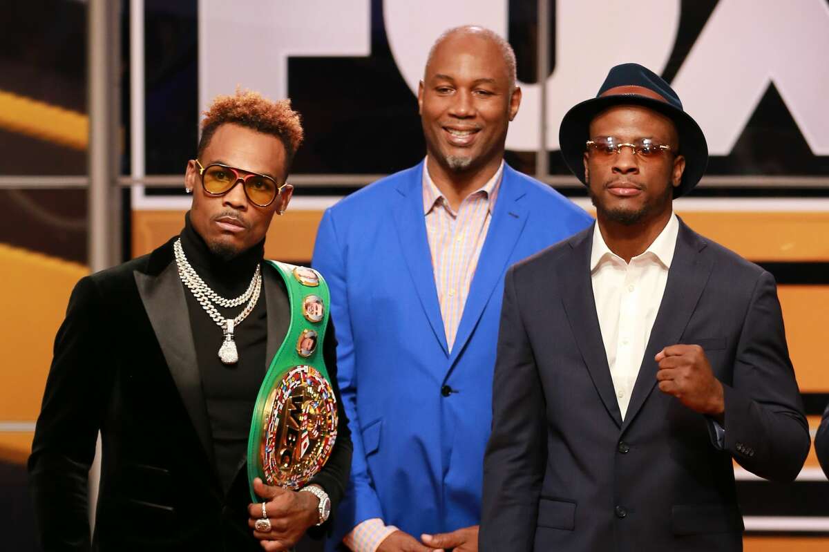 PHOTOS: A look at Jermell Charlo's knockout win over Jorge Cota in June LOS ANGELES, CALIFORNIA - NOVEMBER 13: (L-R) Jermell Charlo, Lennox Lewis and Tony Harrison attend FOX Sports and Premier Boxing Champions Press Conference Experience on November 13, 2018 in Los Angeles, California before the first Charlo-Harrison fight.