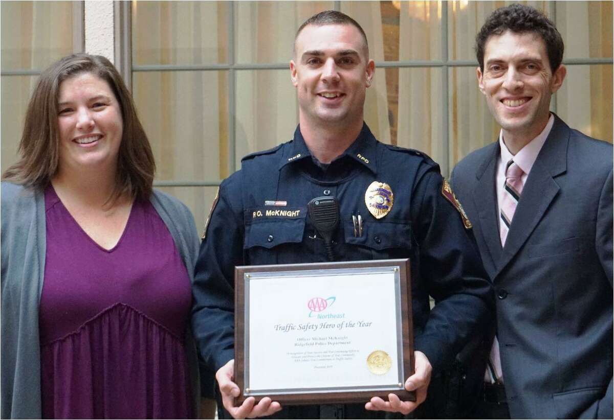Ridgefield Police Officer Mike McKnight was given the