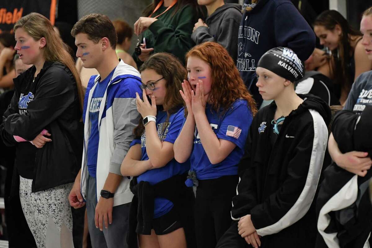 of the during the FCIAC Girls Swimming Championship on Tuesday Nov 5 ,2019 at Greenwich High School in Greenwich, Connecticut.
