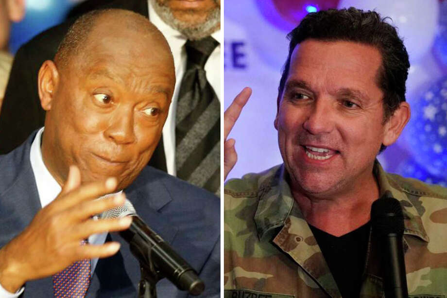 "The numbers are very, very, very encouraging," Mayor Sylvester Turner said of the early returns Tuesday night. "We're gonna make the runoff," Tony Buzbee said Tuesday night. "We're going to win." Photo: Elizabeth Conley,  Staff Photographer & Melissa Phillip,  Staff Photographer/Houston Chronicle