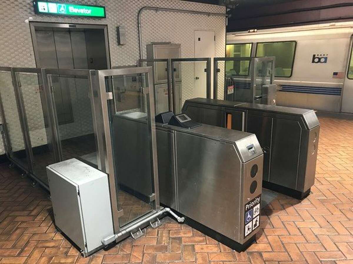 BART has installed new gates at the Montgomery Station downtown to prevent fare-evaders from entering through elevators.