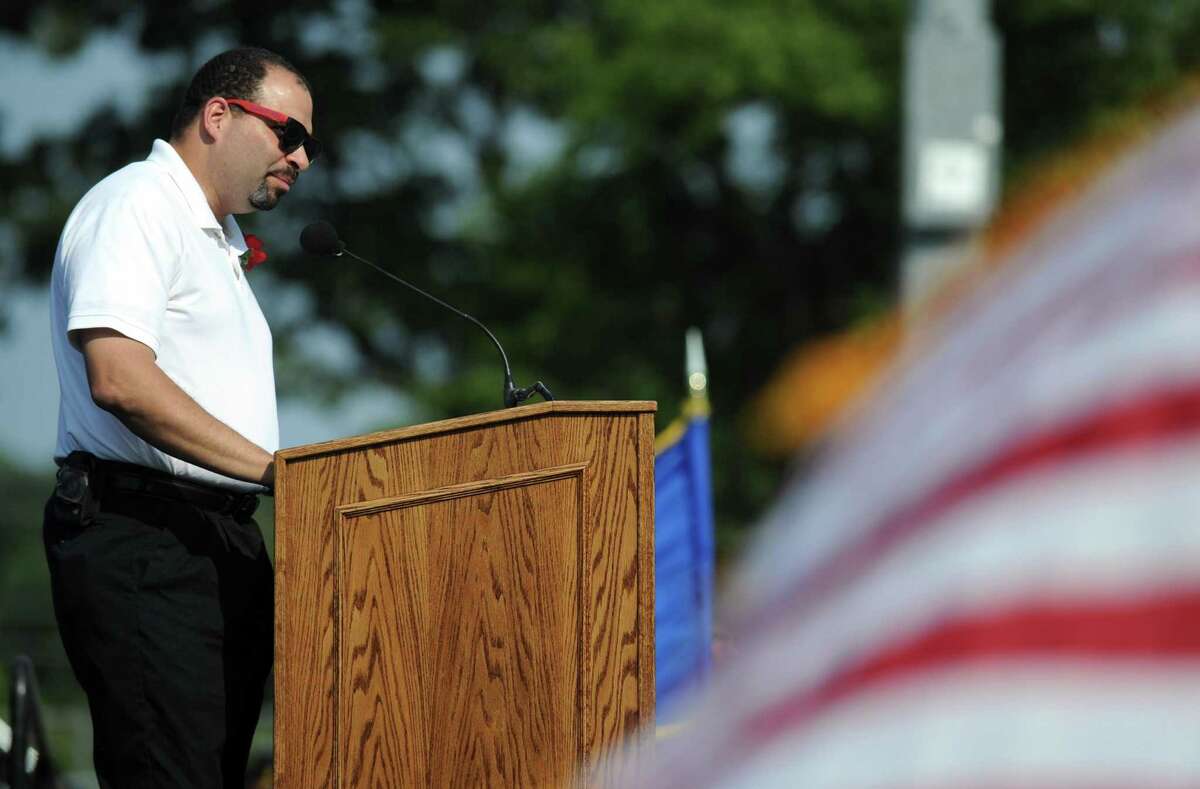 Robert Ayala speaks during Friday's commencement ceremony at Brien McMahon High School on June 21, 2013.