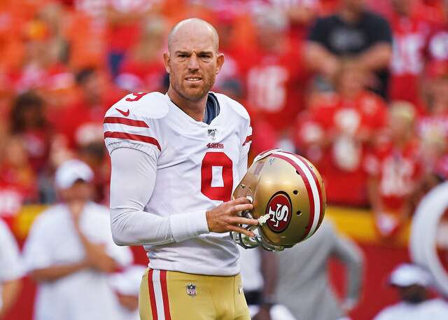 Kicker Robbie Gould of the San Francisco 49ers look on prior to a pre-season game against the Kansas City Chiefs.