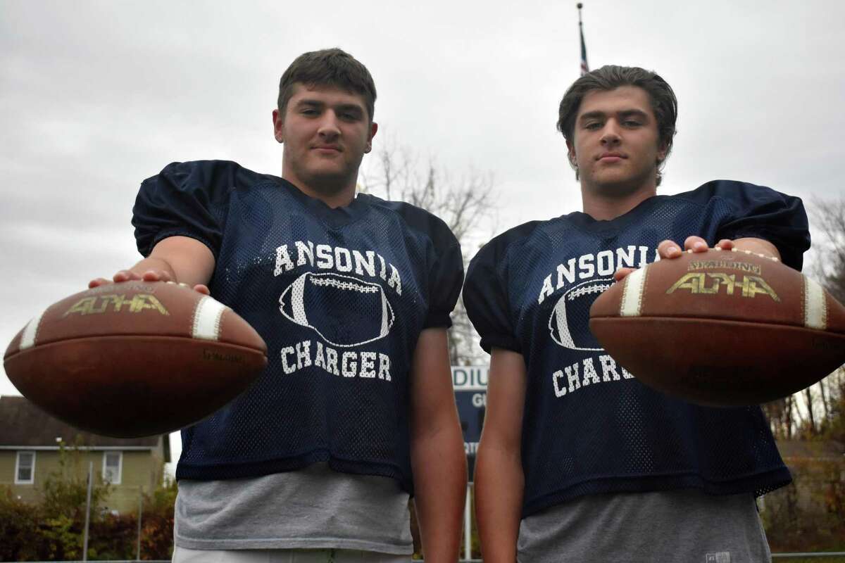 Ansonia twins Garrett Cafaro and Tyler Cafaro have key players for the undefeated Chargers football team this season. (Pete Paguaga, Hearst Connecticut Media)