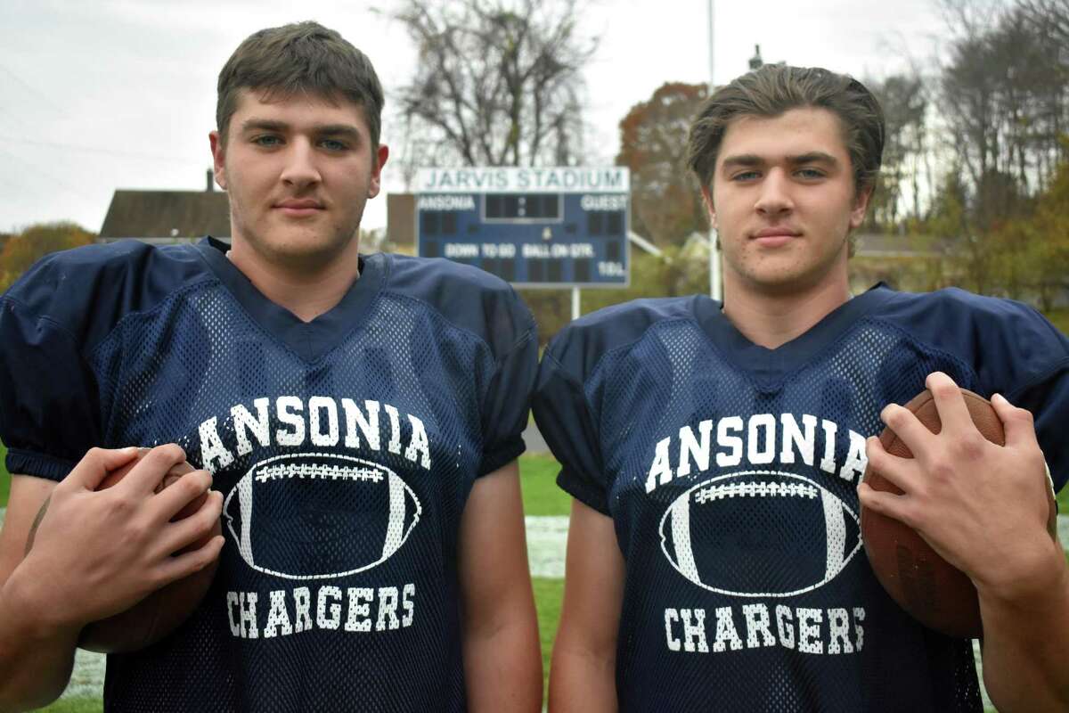 Ansonia twins Garrett Cafaro and Tyler Cafaro have key players for the undefeated Chargers football team this season. (Pete Paguaga, Hearst Connecticut Media)