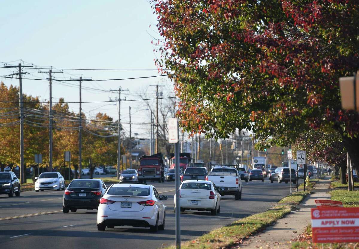 Afternoon traffic on Lordship Boulvard in the vicinity of Long Beach Boulevard in Stratford, Conn. on Tuesday, November 5, 2019. Amazon has announced plans to open a distribution center in a large warehouse on Long Beach Boulevard.