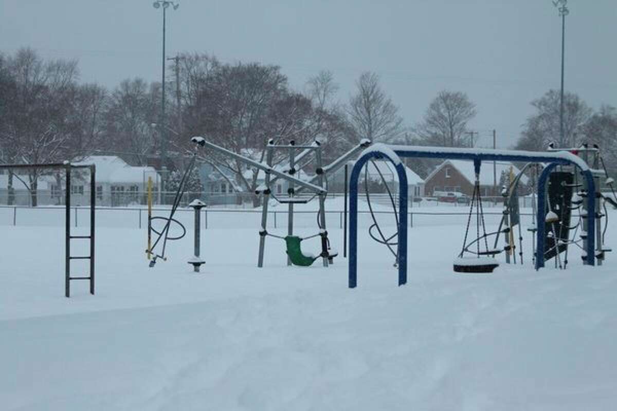 When the temperatures fall below 10 degrees school playgrounds take on the appearance of this one at Kennedy Elementary School. County school officials are reminding parents and guardians to dress their children appropriately for the weather conditions when sending them off to school. (Ken Grabowski/News Advocate)