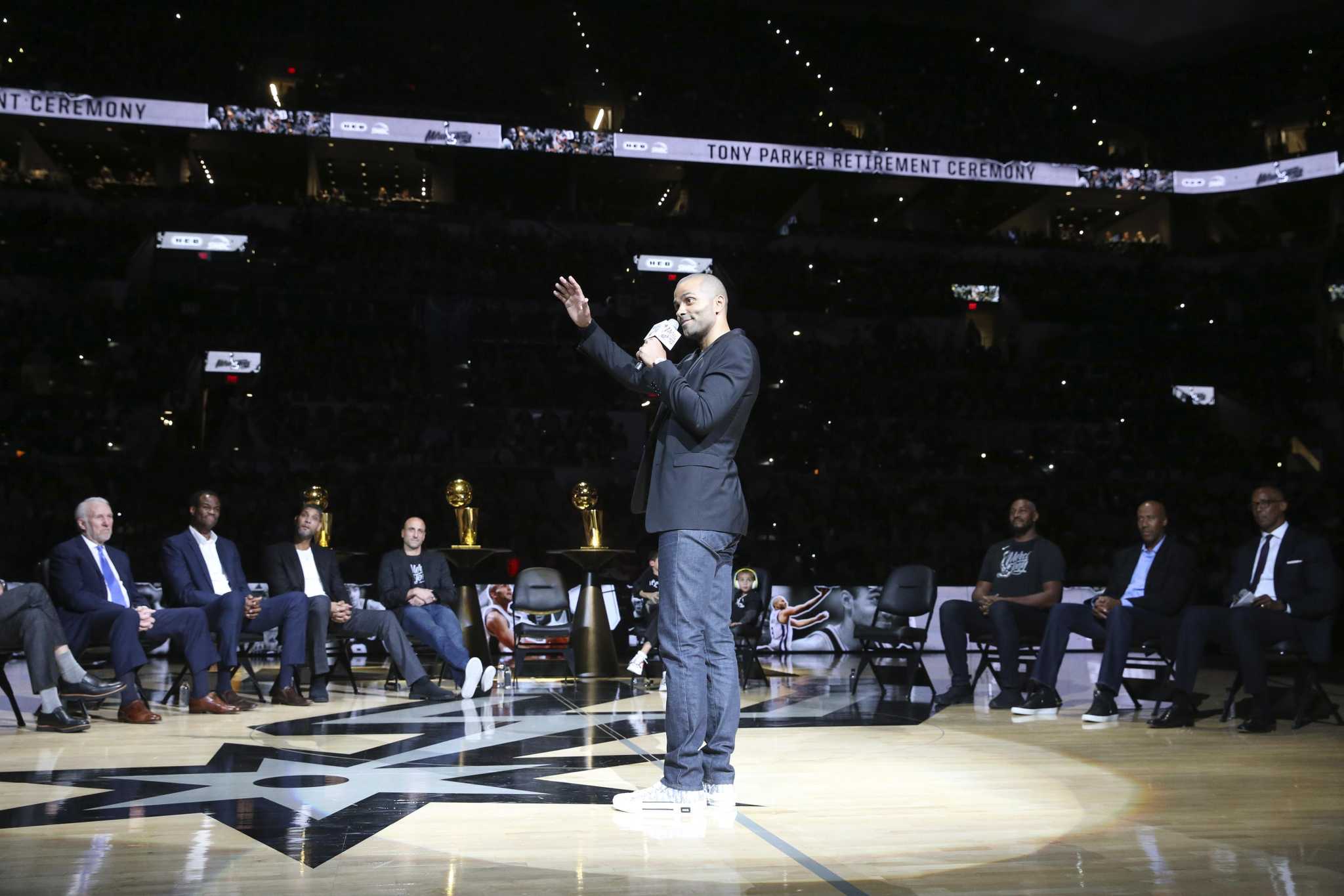 Spurs honor Tony Parker with jersey retirement ceremony