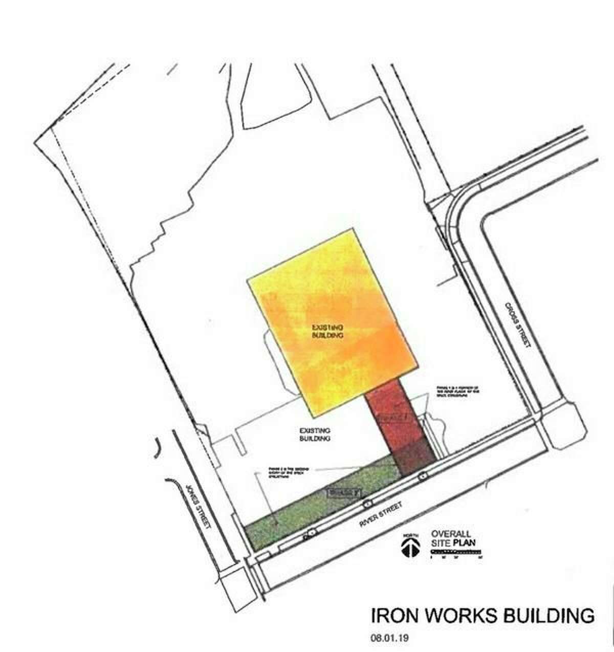 A public hearing was held on Nov. 7 for a medical marijuana grow operation proposed at the Iron Works building. Pictured is a site plan for the proposed business. (Courtesy Map)