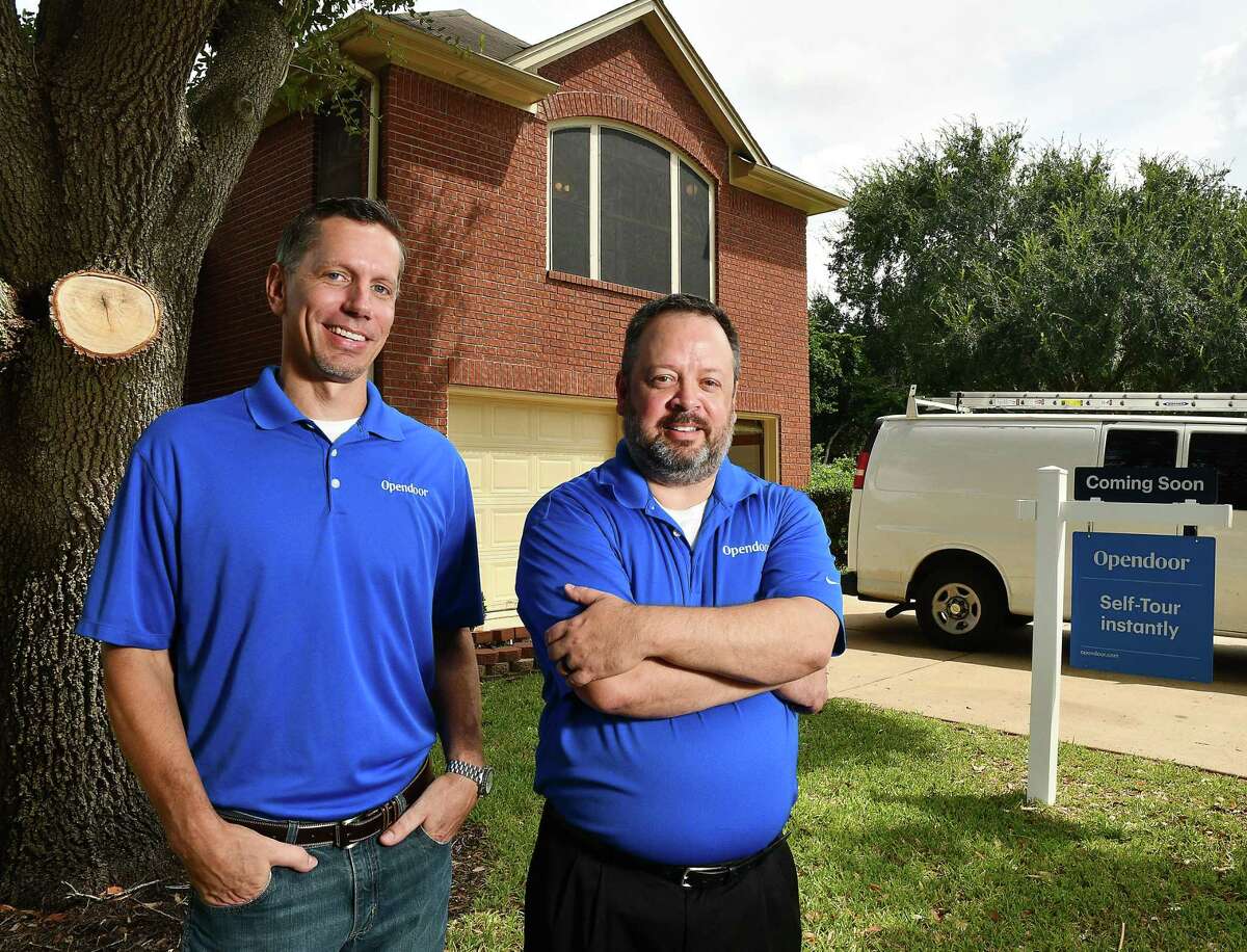 Opendoor Houston's head of homes Drew Kayes and general manager, Jason Cline at one of the company's homes in Sugar Land Wednesday Aug. 28,2019.(Dave Rossman Photo)