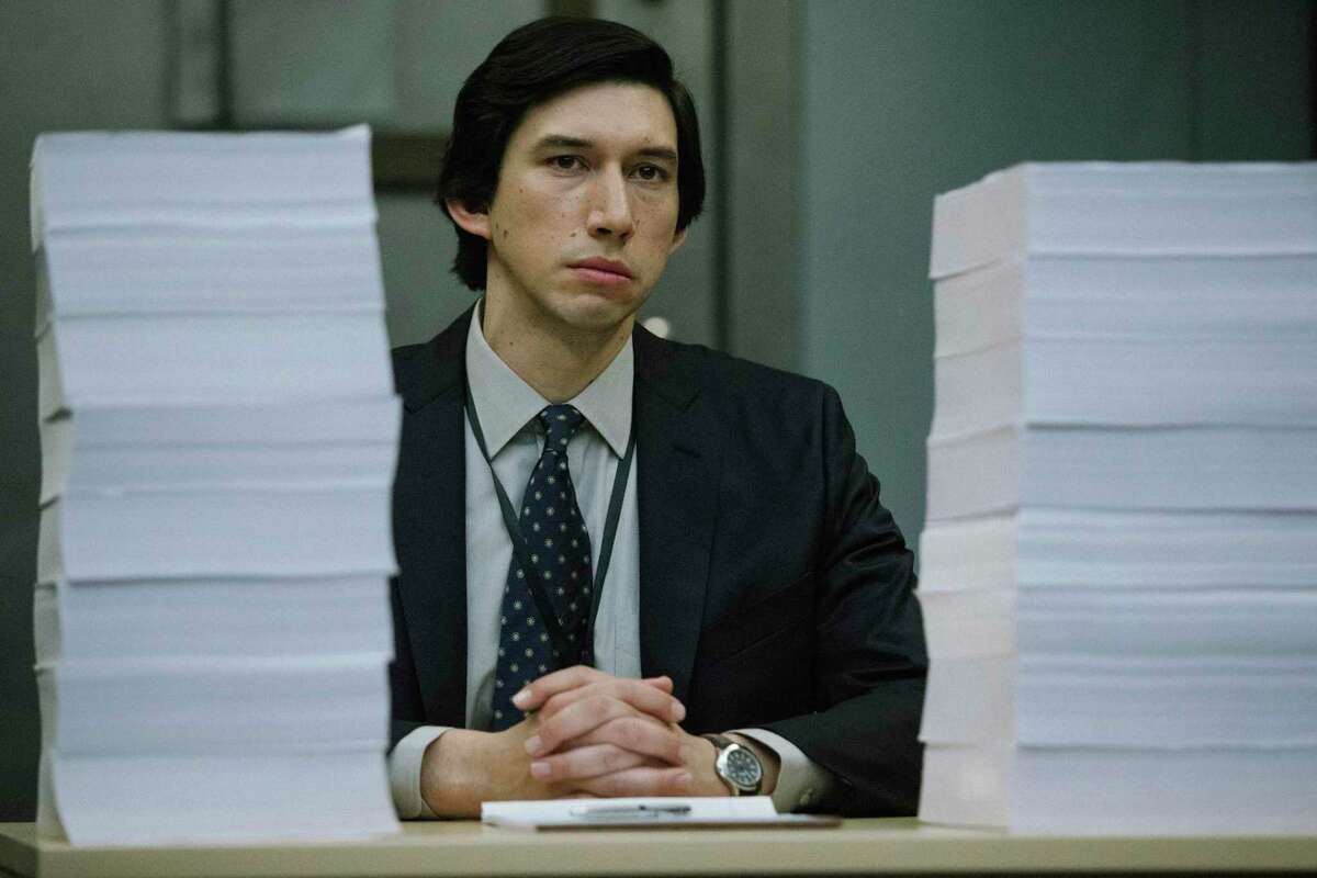 This image released by Amazon Studios shows Adam Driver in a scene from "The Report." (Atsushi Nishijima/Amazon Studios via AP)