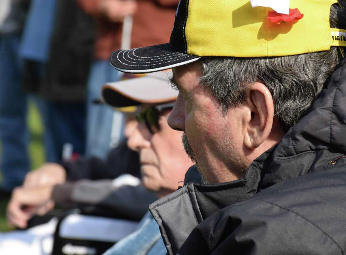 Spectrum/The annual Veterans Day ceremony was held on the south end of the Village Green in New Milford Nov. 11, 2019. Among those in attendance at the ceremony were residents of Candlewood Valley Health & Rehabilitation Center, including Bill Gentles.