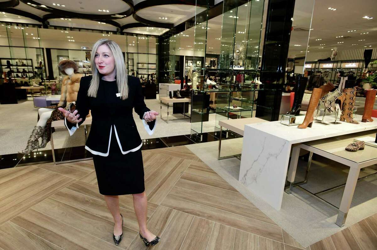 Bloomingdales General Manager Tiffany Mulick gives a tour of her new store in the SoNo Collection mall Wednesday, November 13, 2019, in Norwalk, Conn. The department store holds their grand opening Thursday, the second of two anchor stores at the SoNo Collection. The other, Nordstrom, opened in October.