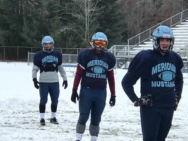 Meridian football practice during week of November 11, 2019