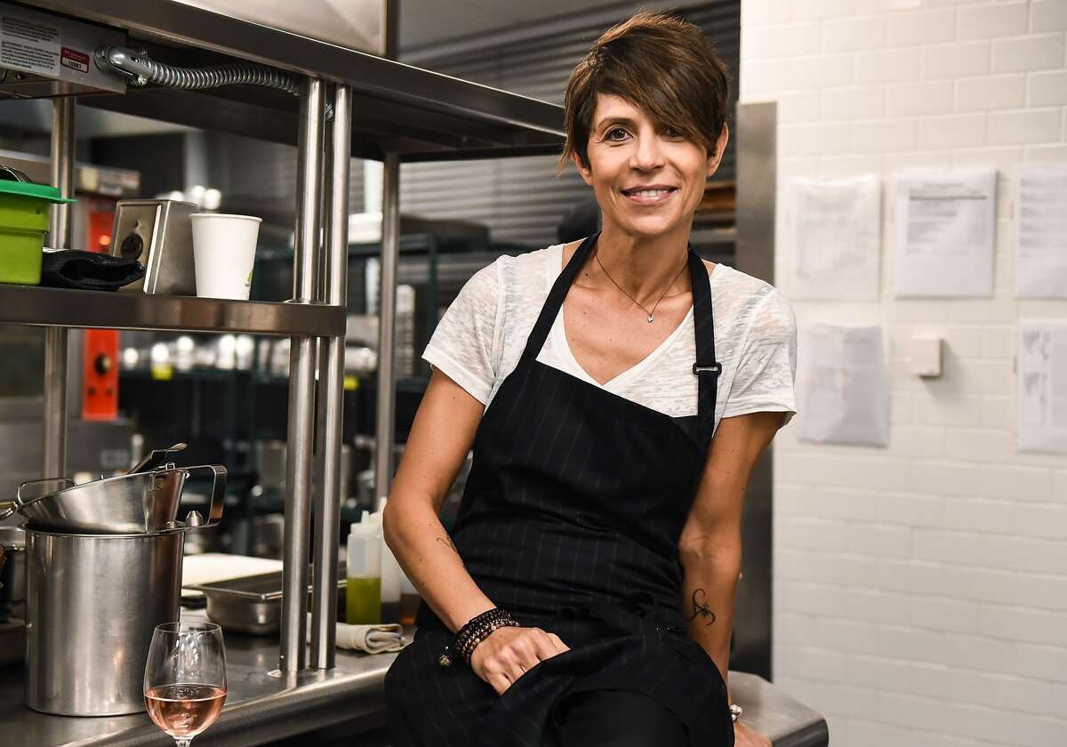 FILE - Chef Dominique Crenn attends the Food Network & Cooking Channel New York City Wine & Food Festival on Oct. 12, 2017 in New York City. Crenn announced on Thursday all three of her existing restaurants were going meatless.