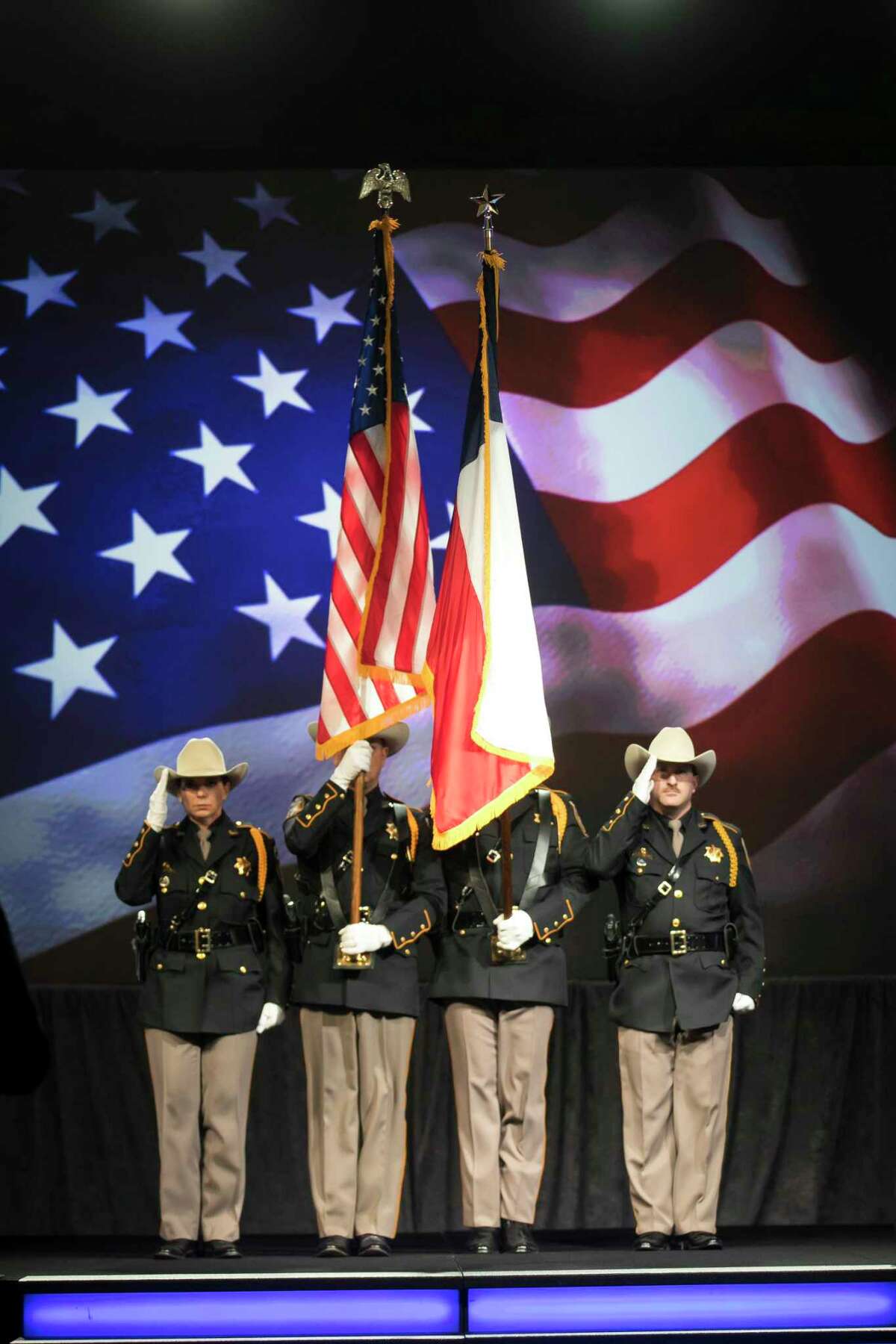 The Presentation of Colors during Harris County Judge Lina Hidalgo's annual State of the County address on Friday, Nov. 15, 2019, in downtown Houston.
