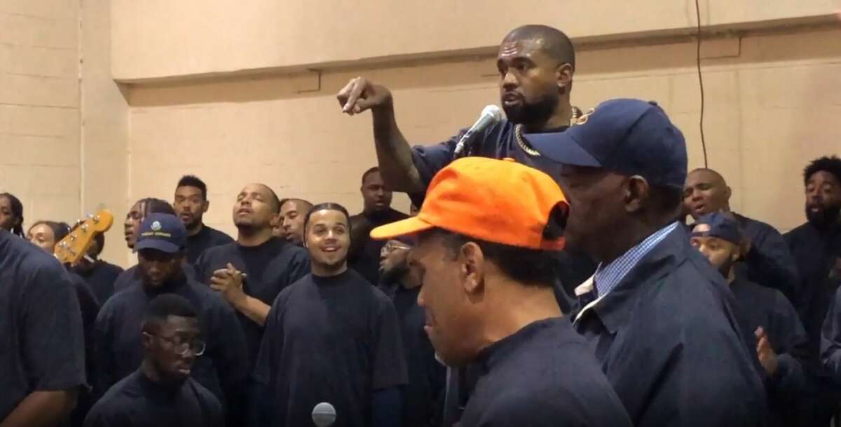 Rapper Kanye West appeared at the Harris County Jail on Friday, Nov. 15, 2019 for two unannounced jailhouse shows, one for more than 200 men at the 701 San Jacinto building, and another for a smaller group of women at the Baker Street jail.