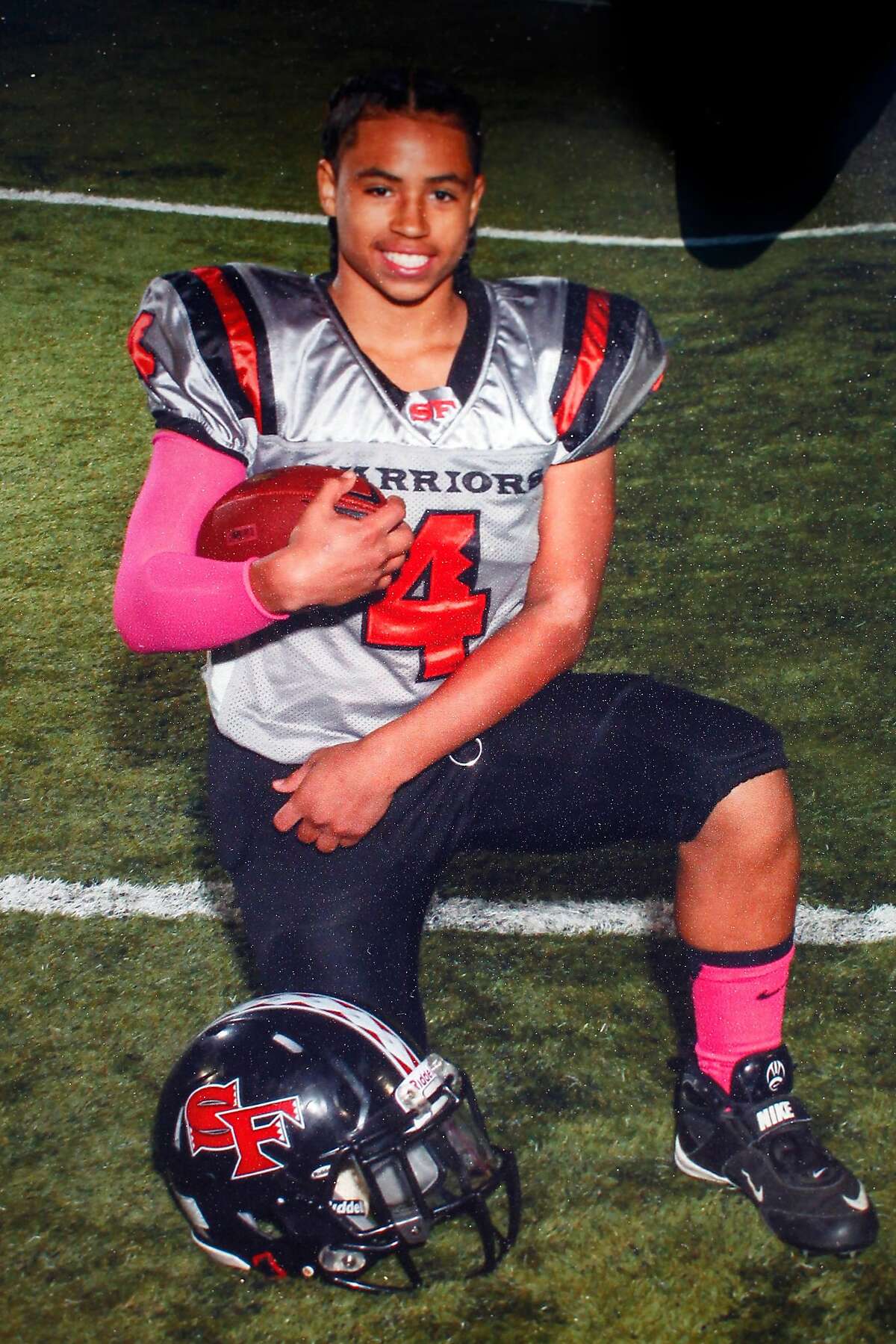 The most recent pop warner football photo of Rashawn Williams, a 14-year-old freshman at Sacred Heart Cathedral in San Francisco, who was fatally stabbed in the Mission District on Tuesday evening, in San Francisco, Calif., on Wednesday, September 3, 2014.
