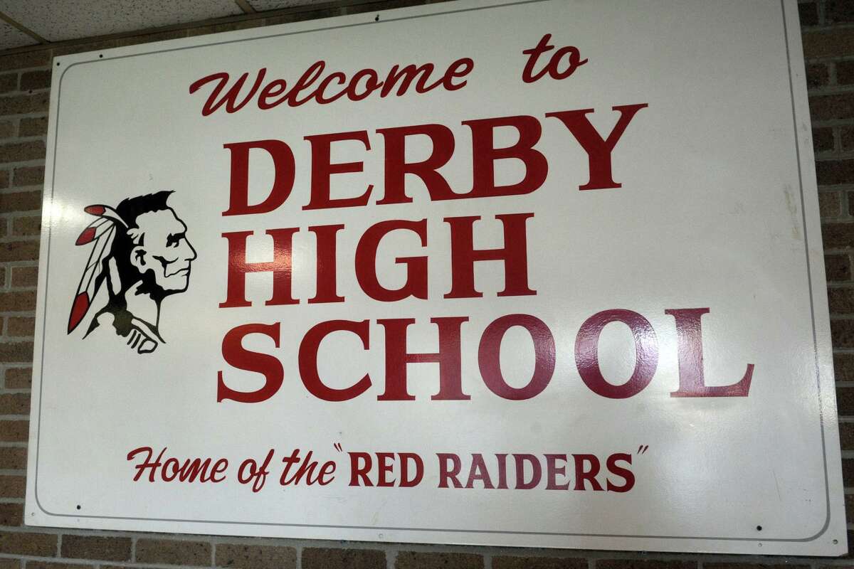 An sign in the lobby of Derby High School May 6, 2019.