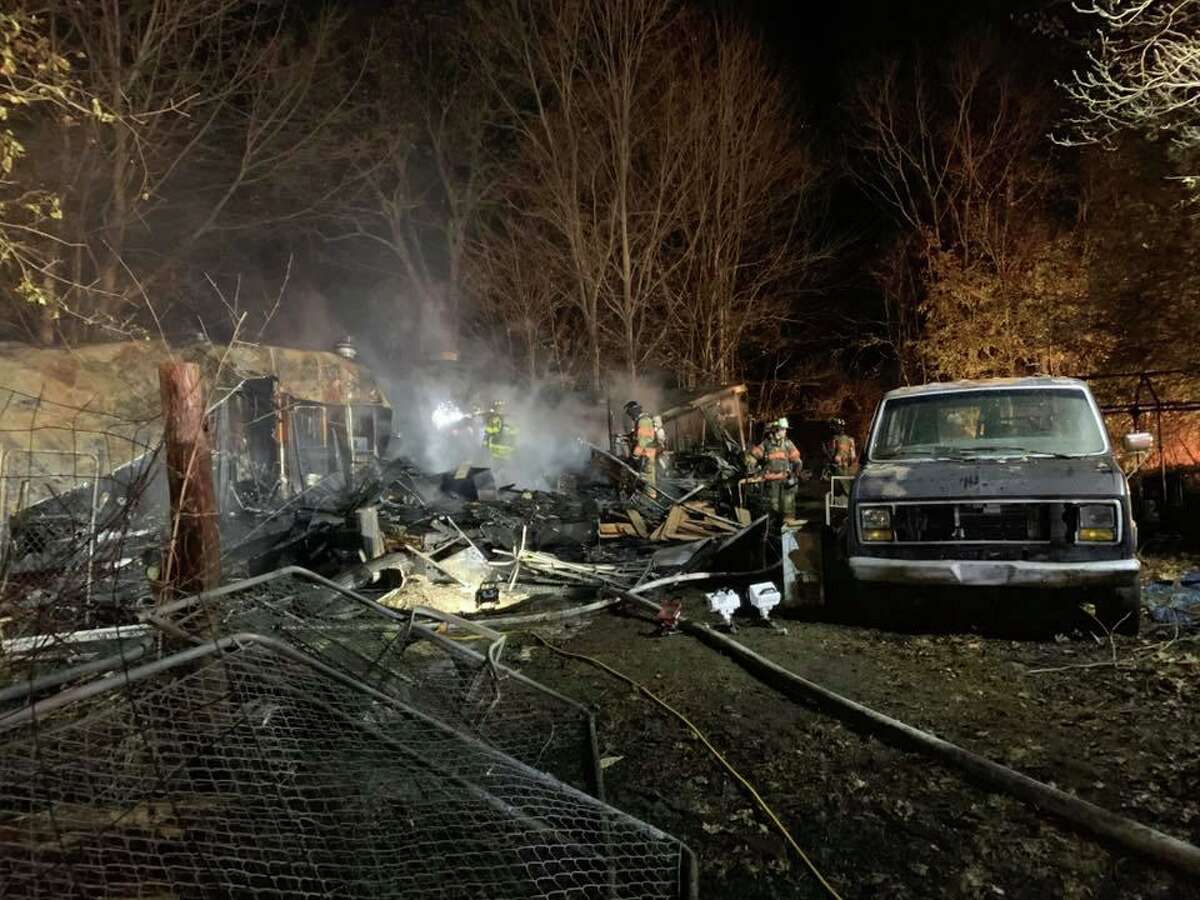 Brookfield home destroyed by fire, one sent to hospital