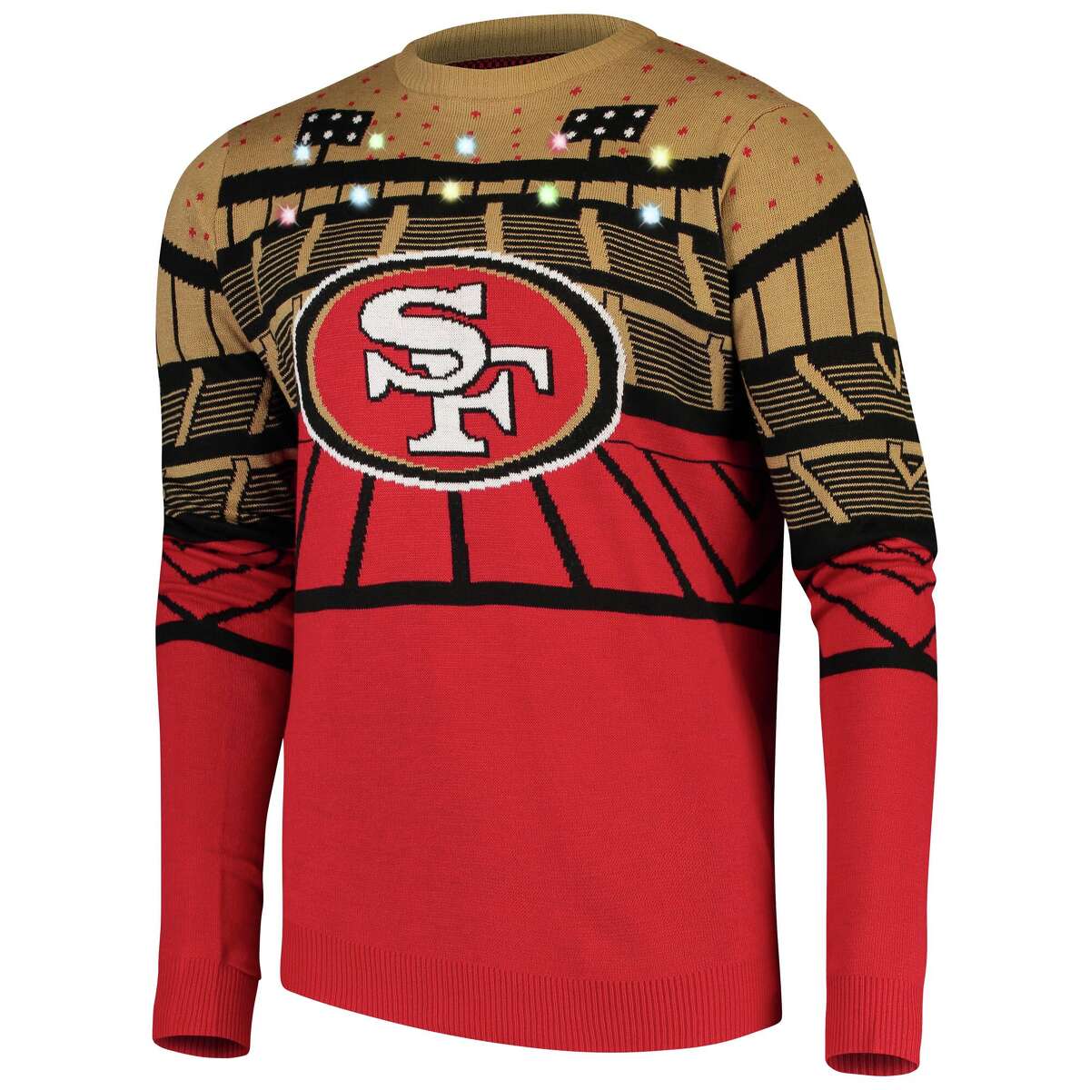 San Francisco 49ers Skull Candy Cane Pattern Ugly Christmas Sweater Xmas  Gift