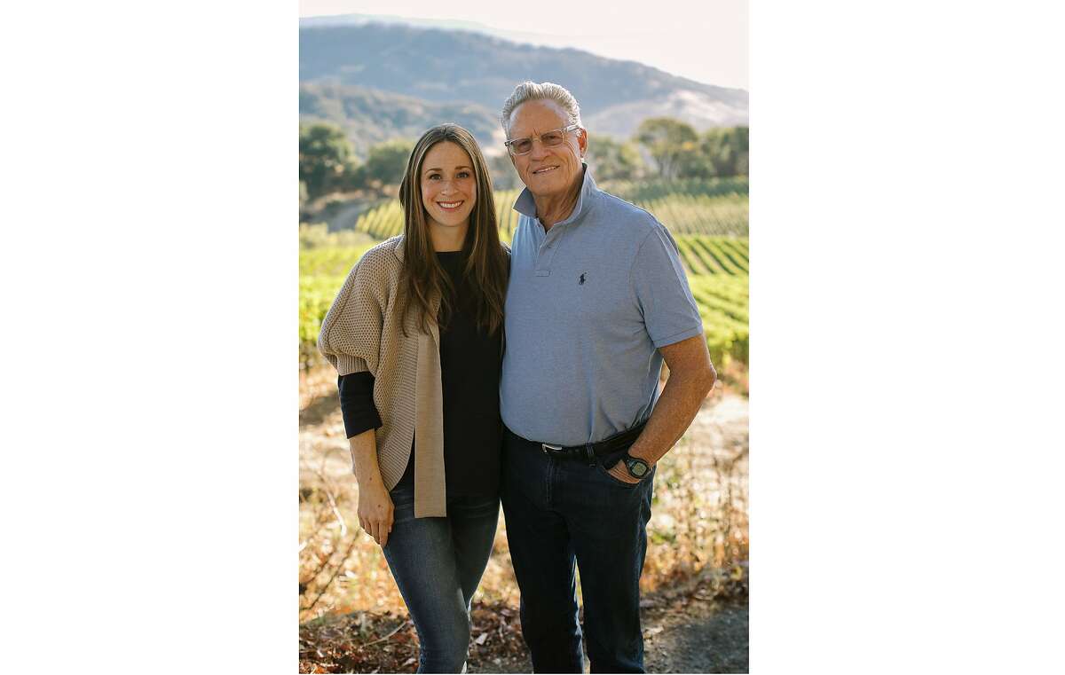 Pahlmeyer Winery president Cleo Pahlmeyer with her father, founder Jayson Pahlmeyer