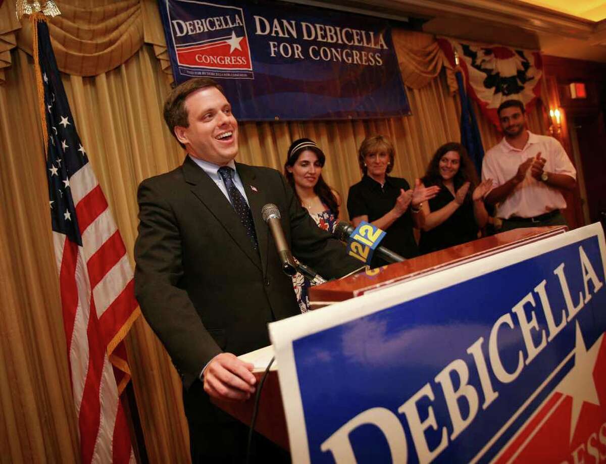 Dan Debicella gives his victory speech in the 4th Congressional District Republican primary at the Norwalk Inn in Norwalk on Tuesday night, August 10, 2010.