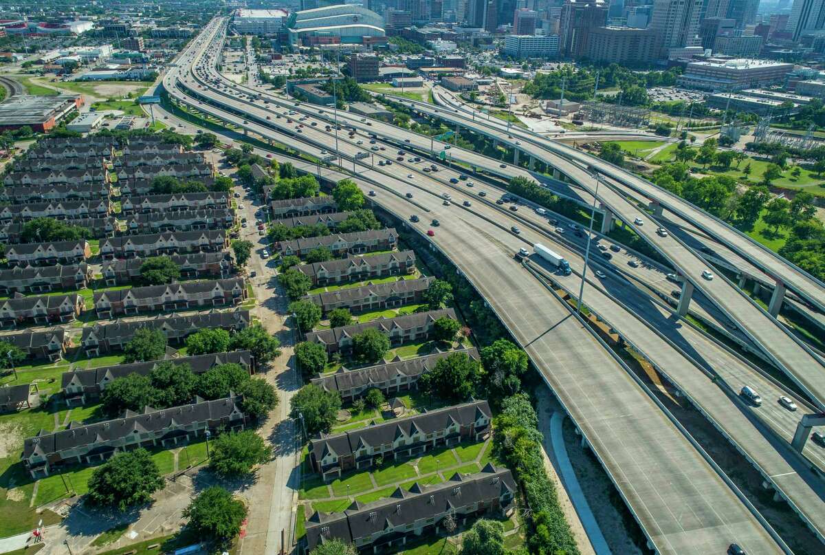 Interstate 69 crosses Buffalo Bayou northeast of downtown next to the Clayton Homes, a Houston Housing Authority complex in Houston, Wednesday, June 12, 2019. Clayton Homes would be demolished if current plans for redevelopment of Interstate 45 proceeds as planned.