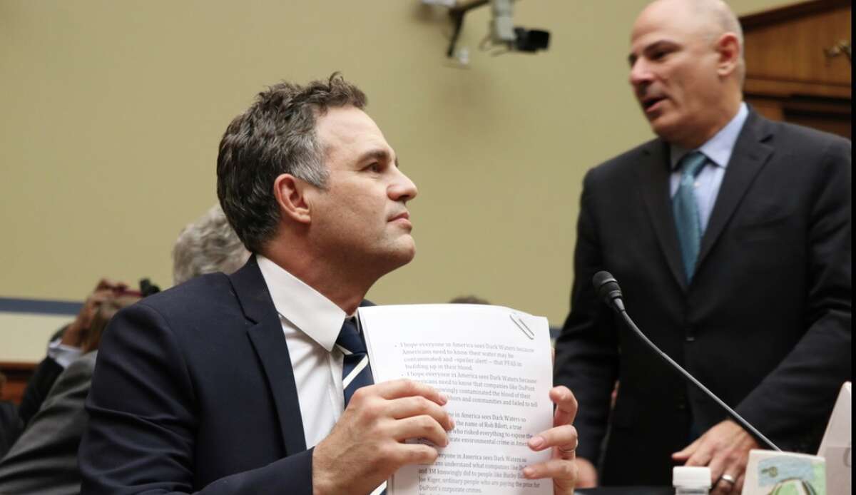 Actor Mark Ruffalo, left, appeared before a House committee hearing on water quality on Tuesday Nov. 19, 2019.