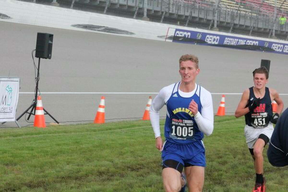 Aiden McLaughlin races to the finish line at this year's state meet. (Courtesy photo)