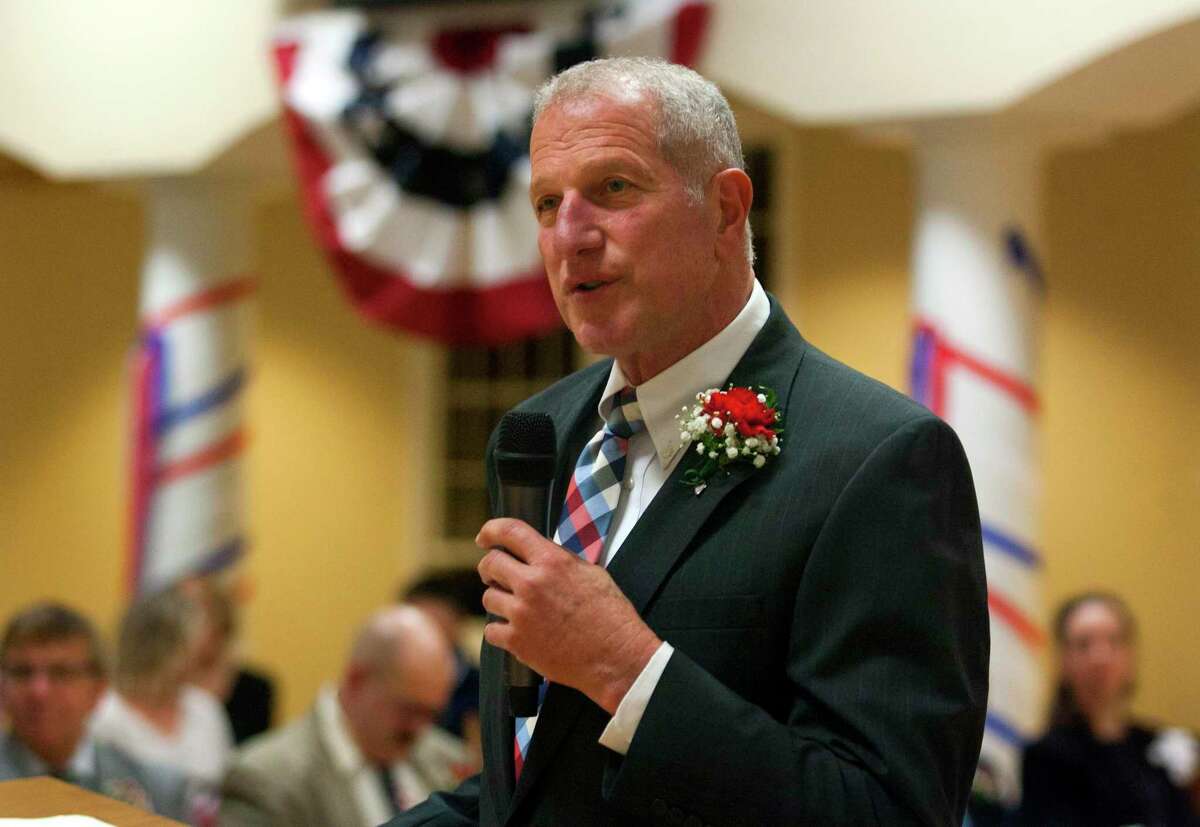 An Inauguration Ceremony for Shelton Mayor Mark A. Lauretti and other elected officials is held at the Shelton Senior Center in Shelton, Conn., on Tuesday Nov. 19, 2019. Lauretti took the oath of office to start his 15th term.