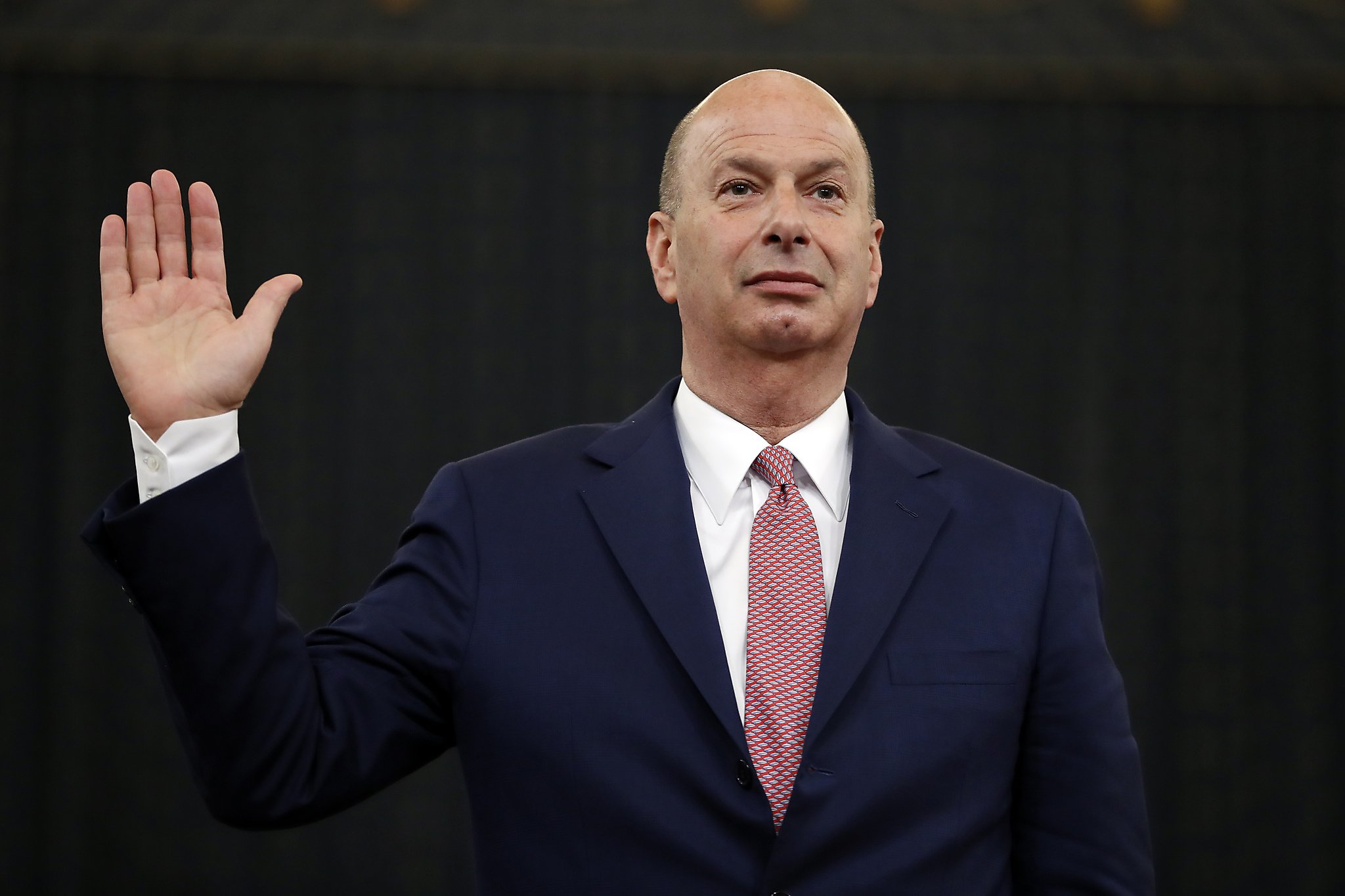 The Latest: Sondland at odds with others on Ukraine meeting