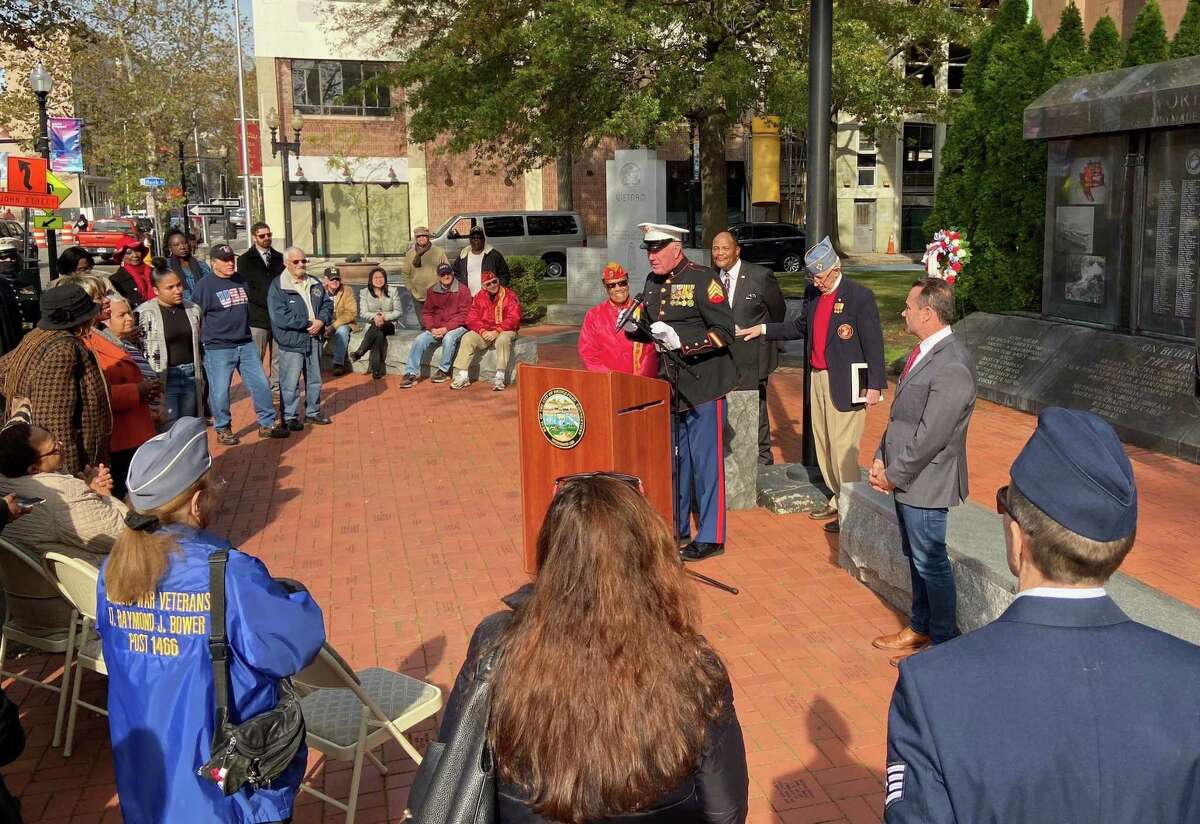 Former Trumbull First Selectman Ray Baldwin received the Stephen Koteles Award from the Greater Bridgeport Veterans Council on Veterans Day. The award is given for lifetime service to veterans issues and the community.