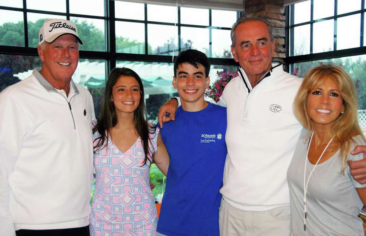 Once again, St. Vincent'sSpecial Needs will partner with the Appelberg family to hold its 7th annual golf tournament in memory of Kristin Nicole Appelberg on Monday, June 20, 2016, at Tashua Knolls Golf Course in Trumbull, Conn. From left to right Raymond Baldwin President and CEO St Vincent's Special Needs Services Jamie Stone Mark and Jackie Appelberg at the 2015 event.