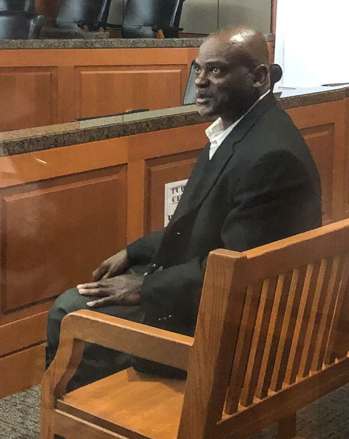 Former HPD officer Gerald Goines in court before turning himself in, August 23, 2019, in Houston. He was involved in the botched drug raid.