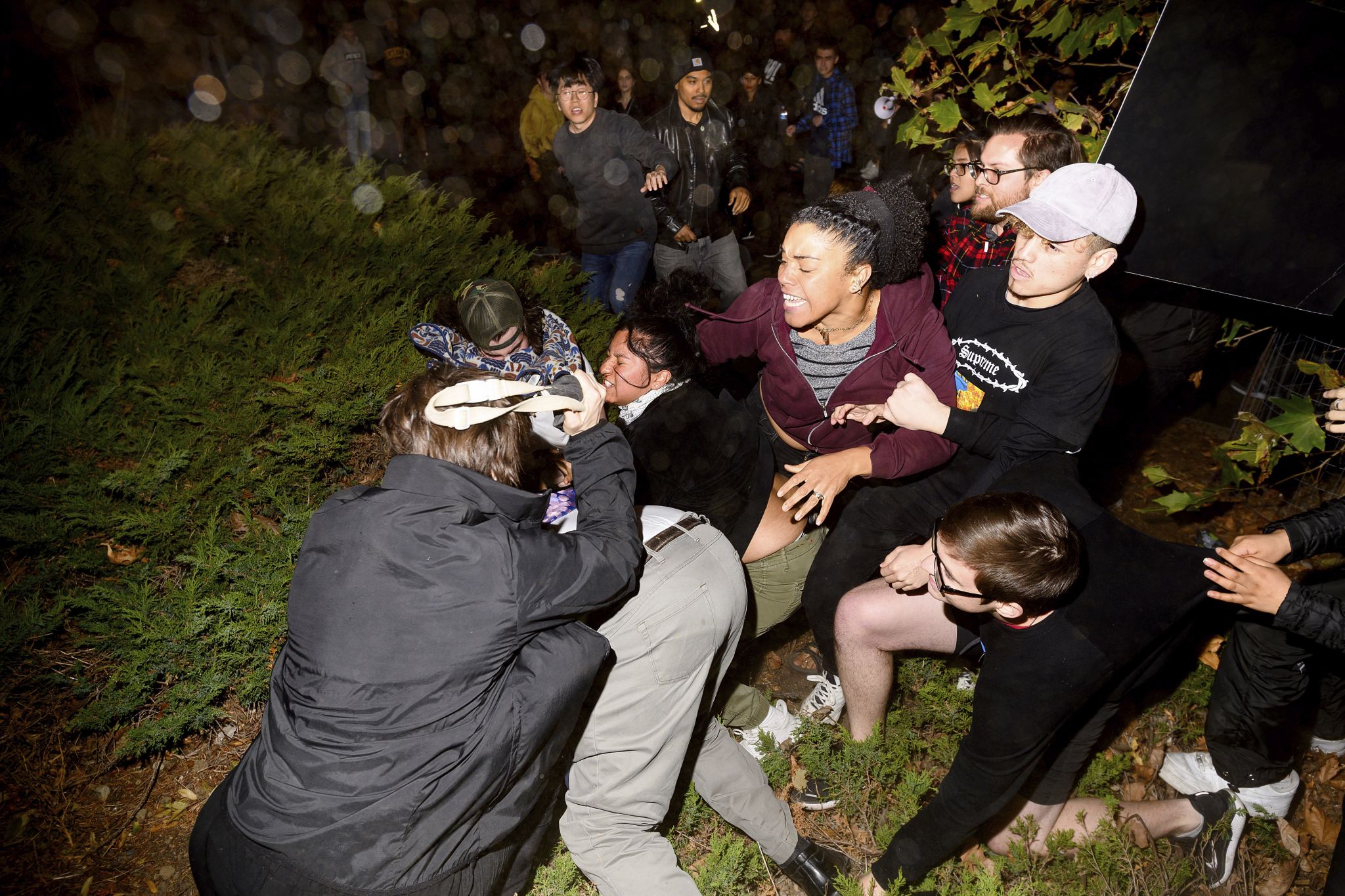 Hundreds Of Protesters Gather In Berkeley For Ann Coulter