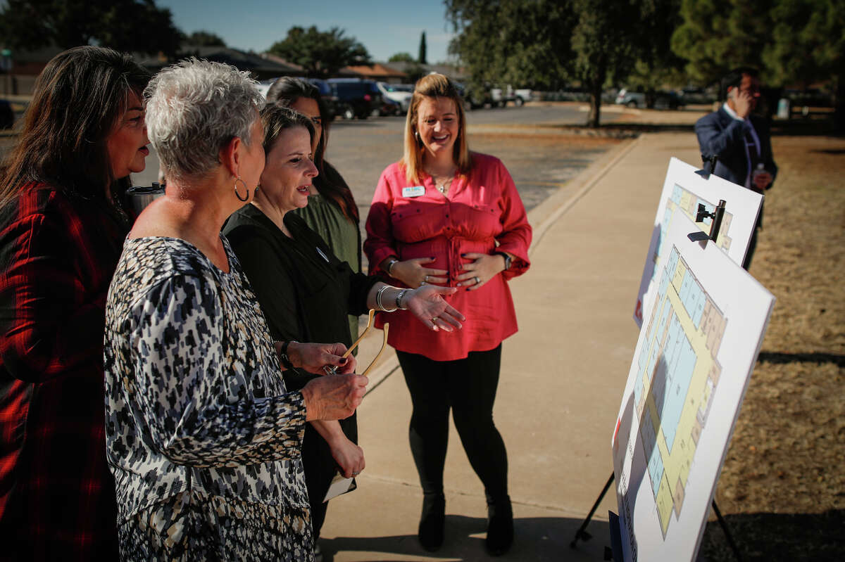 Event attendees looks at construction plans during the MARC capital campaign groundbreaking for the new facility, November 19, 2019 near the current MARC activities building in Midland. MANDATORY CREDIT: The Oilfield Photographer, Inc.